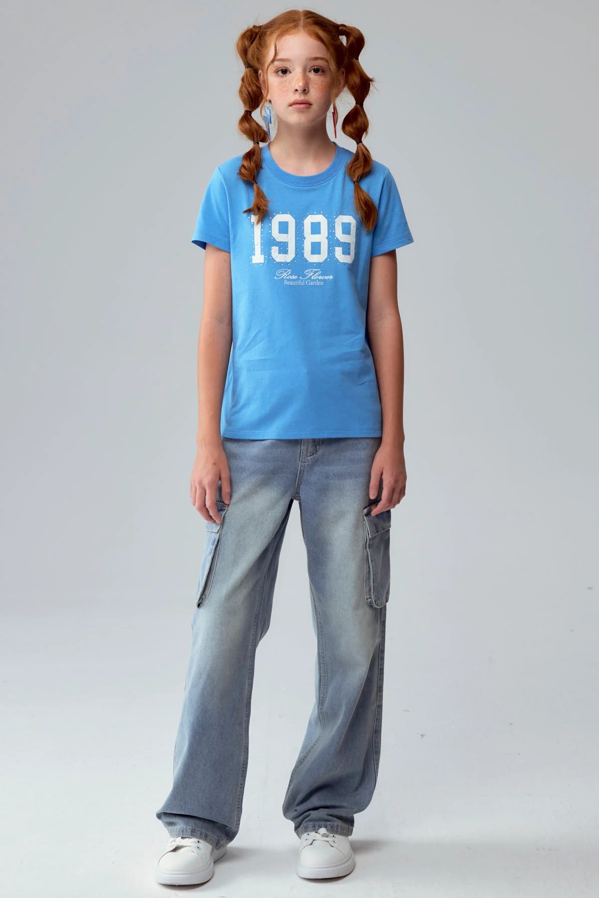 Polera Niña Básica Estampada Azulino - Imagen 4