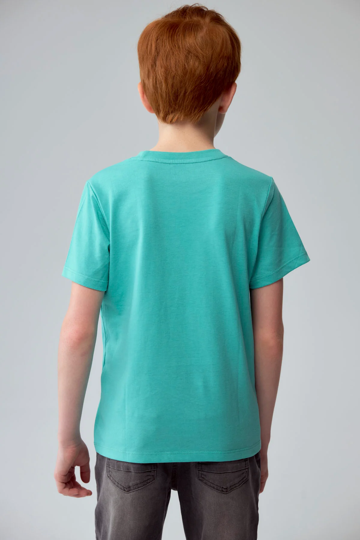 Polera Niño Básica Estampada Verde Claro - Imagen 3