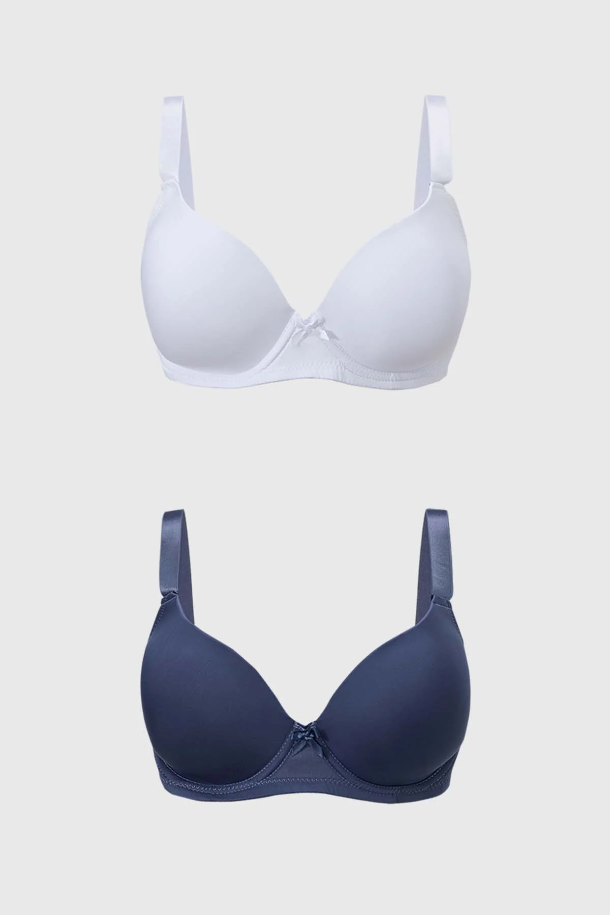 Sostén Mujer Bipack Copa Support Liso Gris Oscuro