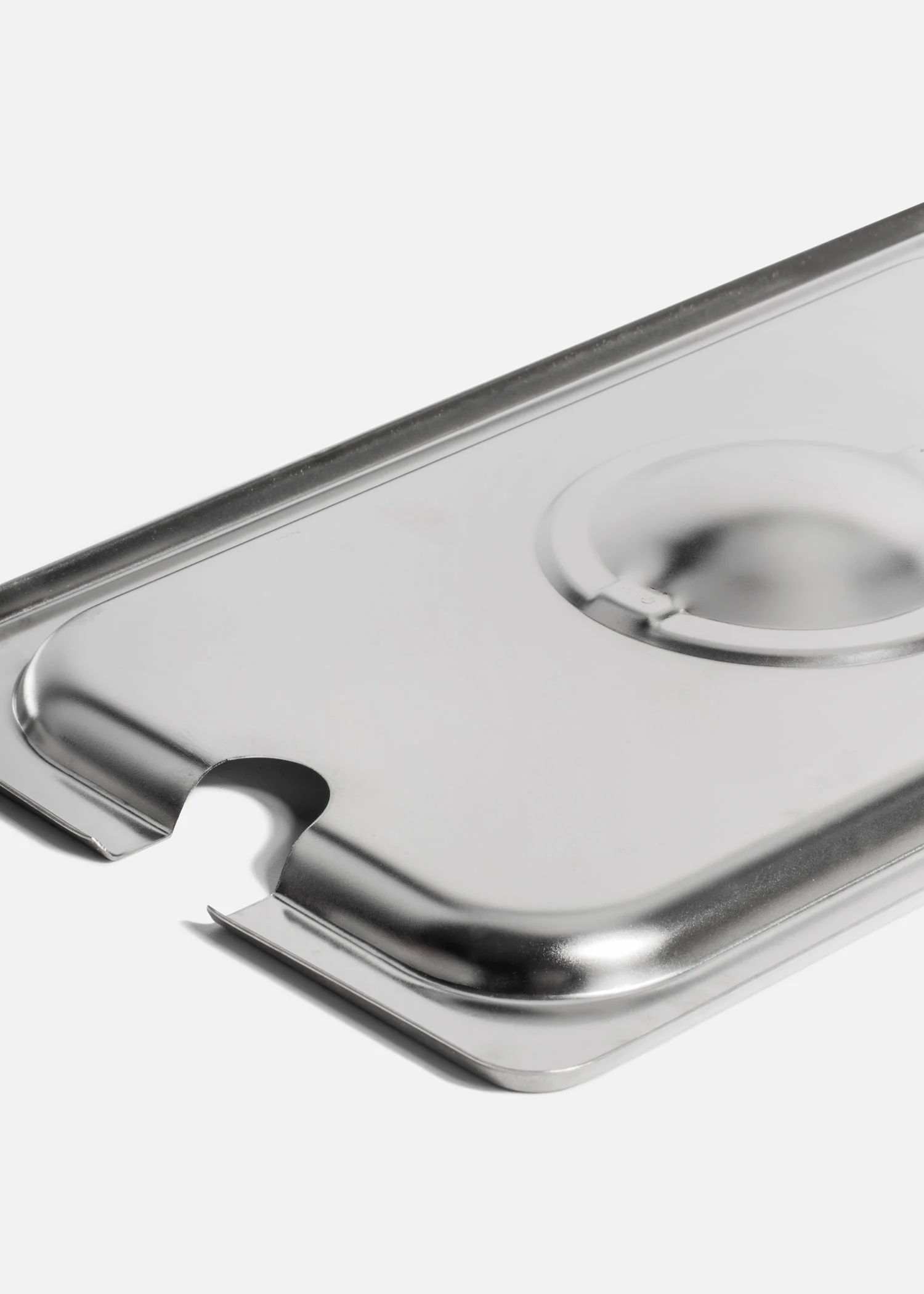 Tapa para inserto cuarto de acero inoxidable plata ranurado para cucharon - Imagen 3